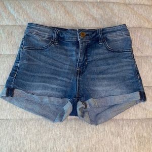 High waisted jean shorts